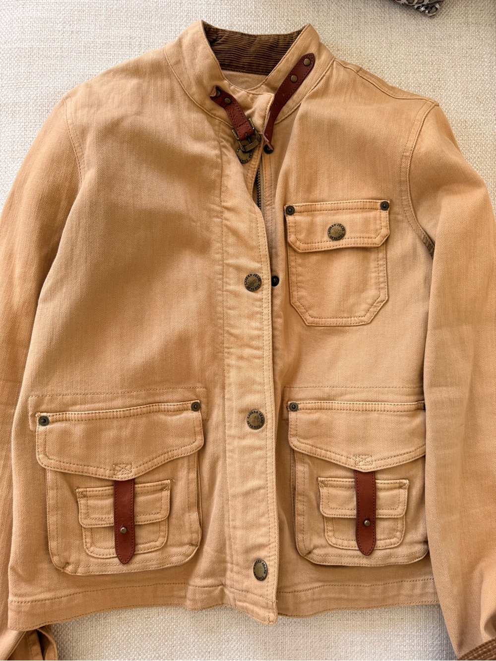 Ralph Lauren Tan Field Jacket with Leather-Trim Pockets - Picture 10 of 15